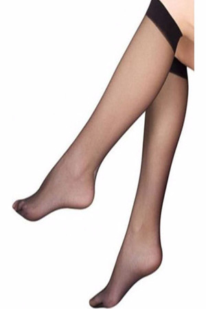 Saks 6 Adet Siyah Renk Parlak Dizaltı Çorap - Image 1