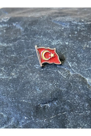 Sanat Taciri Vintage Mineli Türk Bayrağı Rozet - Image 1