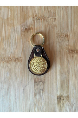 Sanat Taciri Fb Anahtarlık Kahverengi Deri Anahtarlık Vintage Anahtarlık - Image 1