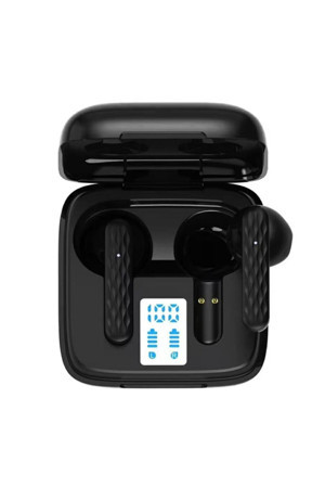 Coverzone Kablosuz Tws Bluetooth Type-C Led Ekranlı Kulakiçi Kulaklık Siyah - Image 1
