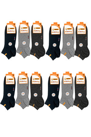 Dündar 12li Erkek Modal Kısa Patik Çorap Asorti Dikişsiz Çorap - Image 1