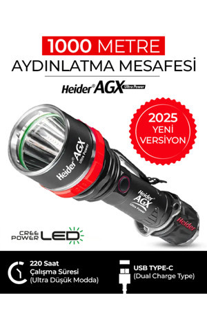 Heider AGX Ultra Power V4 - 2025 Yeni Versiyon - Dual Charge Type (USB Type-C +Adaptör) - Image 1