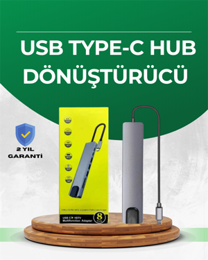 Type‑C Dönüştürücü – 2×USB3.0, SD/MS, 4K HDMI & RJ45 ile Profesyonel Kullanım - Image 1