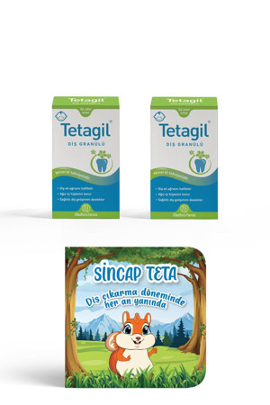 Tetagil Bebek Diş Granülü 2li Paket "sincap Teta Hikaye Kitabı" Hediyeli - Image 1