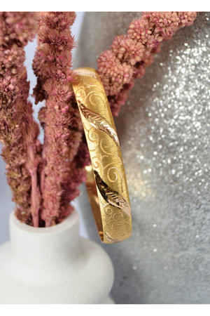 Kado Kuyumculuk 14 Gr (Gram) 22 Ayar Yaprak Desenli Bilezik