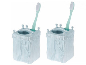 Bosphorus 2 ADET DİŞ FIRÇALIK DENİZ FENERİ MODEL POLİRESİN 7X7X12CM BANYO SETİ - Image 1