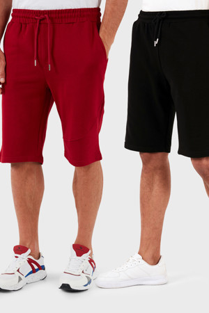 Buratti Pamuklu Regular Fit Normal Bel Cepli 2'li Paket Erkek Şort 590804142S2 SİYAH-BORDO - Image 1