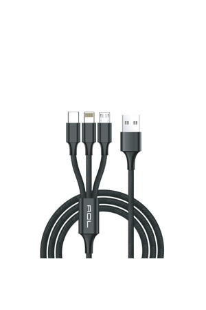 Acl Ack-47 Primecord™ 3İn1 Lightning, Micro, Type-C Metal Başlık Örgü Kablo Usb Şarj Ve Data Kablosu - Image 1