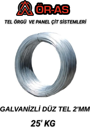 Ör-As Tel Örgü Galvanizli Tel - 25 Kg - 2Mm - Bağlama Teli Paslanma Yapmaz - Image 1