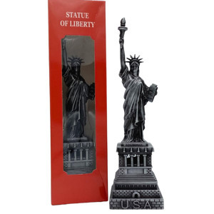 Dünyadan Hediyeler Metal Özgürlük Heykeli Gümüş Vintage Dekor USA 25cm - Image 1