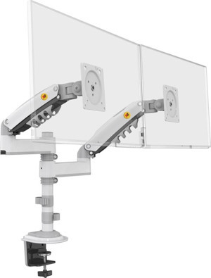 Ergoflex North Bayou Nb H180 17"-27" Çift Kol Amortisörlü Monitör Kolu 2-9 Kg Monitör Standı Beyaz - Image 1