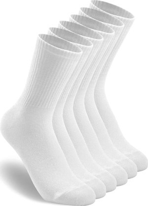 B Beşiroğlu Since 1980 6 Çift Erkek Beyaz Pamuk Tenis Kolej Spor Çorabı Basketbol Futbol Halı Saha Çorabı - Image 1