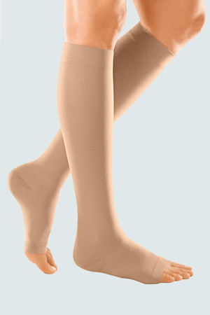 Medi Duomed Diz Altı Çorabı Ccl2 Burnu Açık Bej Renk XL Beden No :4 - Image 1