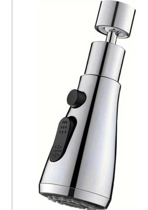 Go İthalat 360 DERECE DÖNEBİLEN- 3 MOD KROM YAĞMUR PÜSKÜRTME BORULU KUBAR MUSLUK UCU (5365) - Image 1