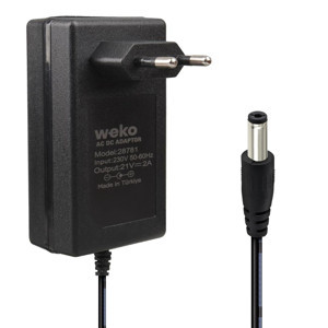 Ayt 21 Volt 2 Amper 5.5x2.5 Mm Uçlu Kırmızı Yeşil Ledli Priz Tipi Şarjlı Matkap Adaptörü Şarj Cihazı Aleti - Image 1