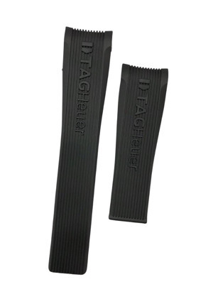 MercanSaat Tag Heuer SLS Mercedes Uyumlu Siyah Silikon Saat Kordonu Kayışı 24x20mm - Image 1