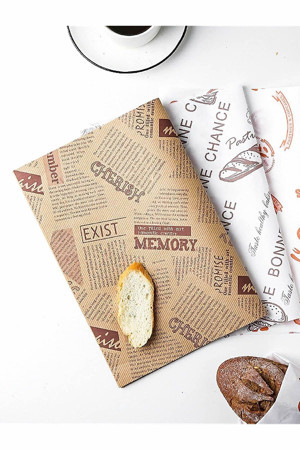 Tafce 50 Adet Karışık Vintage Desenli Sunum Kağıdı Yağlı Kağıt | Su Geçirmez Sandviç Kağıdı - Image 1