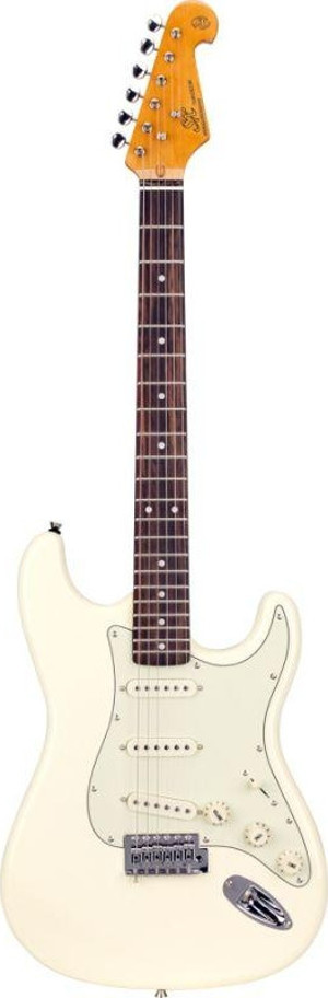 SX Stratocaster Elektro Gitar (Vintage White) - Image 1