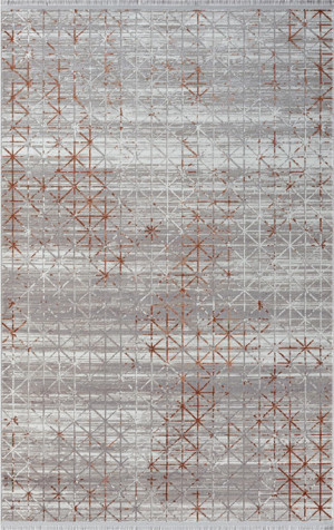 Decoraev Life Gri Halı Kiremit Geometrik Desen Modern İnce Akrilik Tozuaz Koridor Mutfak Oturma Odası Halısı - Image 1