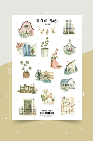 MuslimWalk Amelia – Vintage Temalı Sticker Seti #114 - Image 1