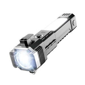 House Pratik HP71 Acil Durum El Feneri 4 Modlu Powerbank & Cam Kırma Çekici Type-C Şarjlı Siyah - Image 1