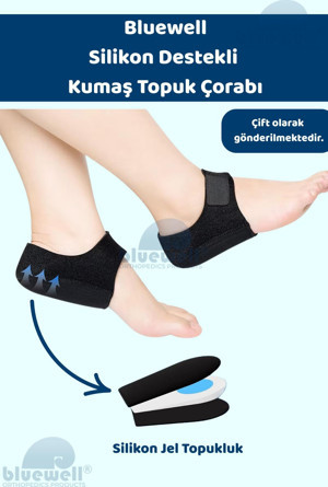 Bluewell Silikon Destekli Kumaş Topuk Çorabı Çift – Topuk Koruyucu Ve Ayak Konfor Ürünü - Image 1