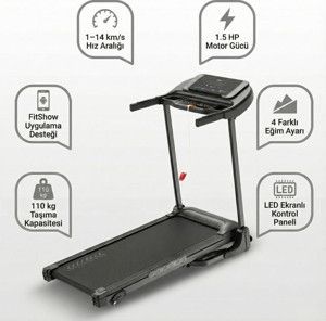 Kochler Katlanabilir Uygulamalı Dijital Koşu & Yürüyüş Bandı – 1.5 HP Motor, 4 Kademeli Eğim - Image 1
