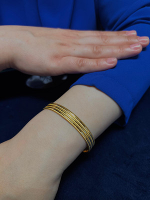 Kuyumcu Nurettin 10 gr (GRAM) Yatırımlık İşçiliksiz Oluklu Ajda Desenli Şarnel Bilezik 22 Ayar Altın