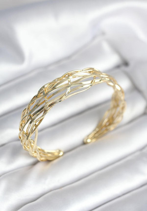 Gold Renk Pirinç Vintage Kadın Bileklik - EBJ251010W38195 - Image 1