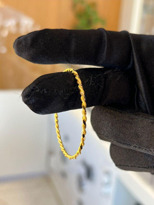 Kuyumcu Nurettin 6 Gr (gram) Çocuk Bilezik Paftalı İkili Burma Bilezik 22 Ayar Altın Yatırımlık İşçilikisiz