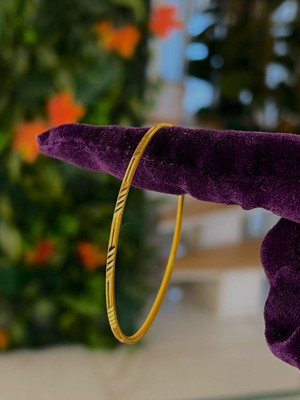 Kuyumcu Nurettin 10 gr (GRAM) İşçiliksiz Yatırımlık Kalemli Oluklu Ajda Bilezik 22 Ayar Altın