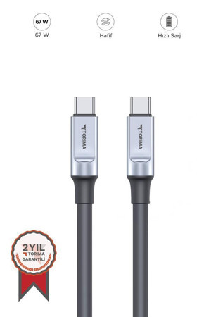 Torima U15 Siyah 3.0A TYPE-C TO  TYPE-C Şarj-Data Kablosu 1metre - Image 1