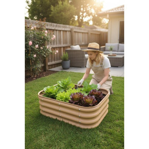 Bahçe Kulesi Modüler Yükseltilmiş Bahçe Yatağı Yükseltilmiş Sebze Yatağı No:2 (85X60) Bej - Image 1