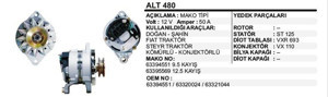 ALTERNATÖR 12V 75A FIAT DKŞ TRAKTÖR (394551)DOĞAN-ŞAHİN-STEYR TRAKTÖR-KÖMÜRLÜ-KONJEKTÖRLÜ MAKO TİP - Image 1