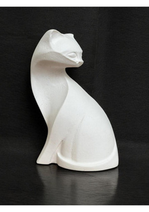 Kedi Heykel Obje Minimalist, Beyaz Renk Yüksek Kaliteli Malzeme Minimalist El Yapımı Kedi Heykel Obje, Ev Dekoru, Masa Dekoru, Anneler Günü, Öğretmenler Günü - Image 1