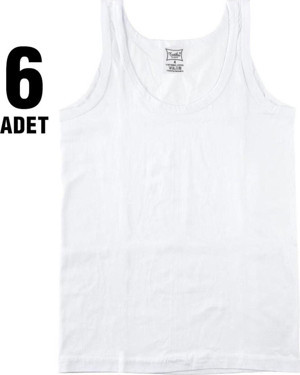 Tutku Erkek Çocuk Beyaz 6'Lı Paket Atlet Elf568Tut01246 - Image 1