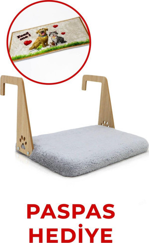 Gobypet Peluş Kalorifer Petek Radyatör Yatağı Kedi Geniş Kedi-Köpek Kalorifer Yatağı, Hediye Paspas - Image 1