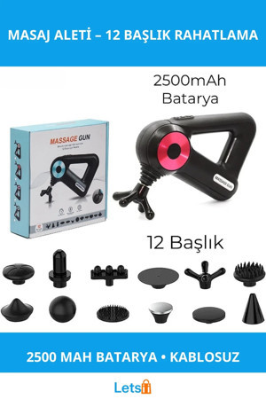 Letsii 12 Başlıklı Kablosuz Masaj Aleti Ergonomik Tasarım - Image 1