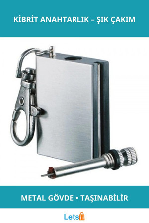 Letsii Metal Kibrit Anahtarlık Rüzgar Geçirmez Çakmak Tasarım - Image 1