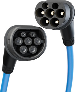 Ever Charger 22 Kw Tip 2 Elektrikli Araç Uyumlu Şarj Kablosu 5 Metre Mavi Tüm Marka Model Elektrikli Araçlar Için - Image 1