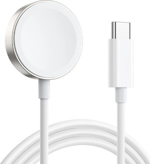 Microsonic Apple Watch SE 2022 44mm Masaüstü Manyetik Hızlı Şarj Aygıtı - Type-C Kablosu Beyaz - Image 1