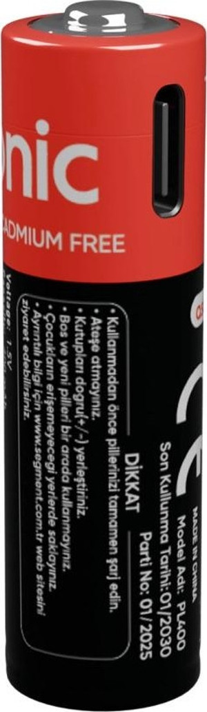 Asonıc Pl400, Aaa, Şarjlı Pil, 1.5volt, 400mah/750mwh, Type-c İle Kolay Şarj,  2 Li Paket (usb To Ty - Image 1