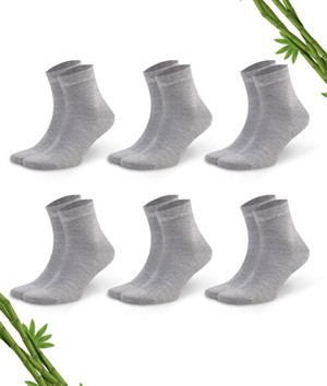 Dayco Premium Yazlık Grimelanj Renk Dikişsiz Erkek Bambu Yarım Konç Çorap 6Lı Set - Image 1