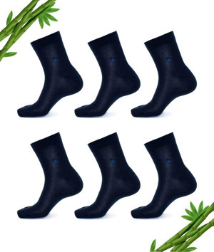 Dayco Premium Yazlık Lacivert Renk Dikişsiz Erkek Bambu Yarım Konç Çorap 6Lı Set - Image 1