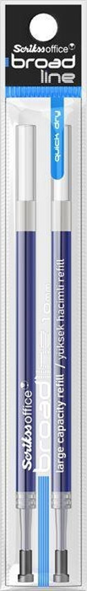 Scrikss Broadlıne Jel Tükenemz Kalem Yedeği Refili Mavi T00SCOBRODLN3A (2 li Blister Paket) - Image 1