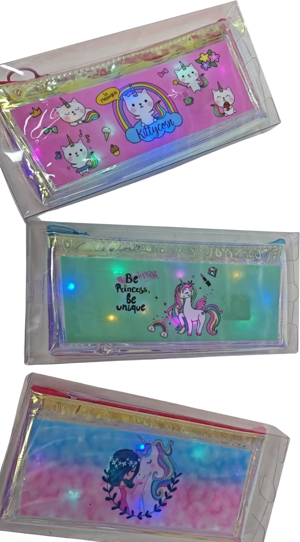 Kahraman Joyz İşıklı Desenli Kalem Çantası Unicorn 3/S Jy-0029-03 (Karışık Renk 1 Adet) - Image 1