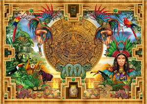 Educa Puzzle Educa 2000 Parçalı Aztek Maya Montajı Puzzle - 19565 - Aztec Mayan Montage - Image 1