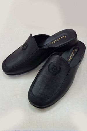 Pierre Cardin Erkek Siyah %100 Deri Damat Çeyizlik Terlik 289 - Image 1