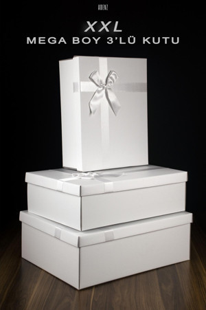 Adenz Gelin Bohçası Çeyiz Kutusu 3'Lü Set - Hediye Kutusu - 1. Sınıf Saten Kurdeleli Çeyiz Listesi - Image 1