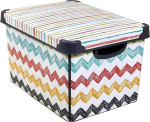 Qutu Style Box Colored Zigzag Oyuncak Saklama Kutusu - 20 Litre - Image 1